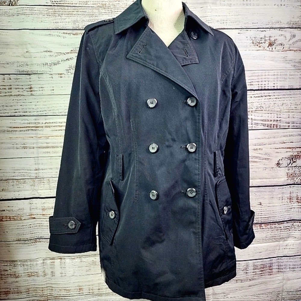 EAST 5TH SIZE LARGE BLACK BLAZER COAT TRENCH JACKET‎